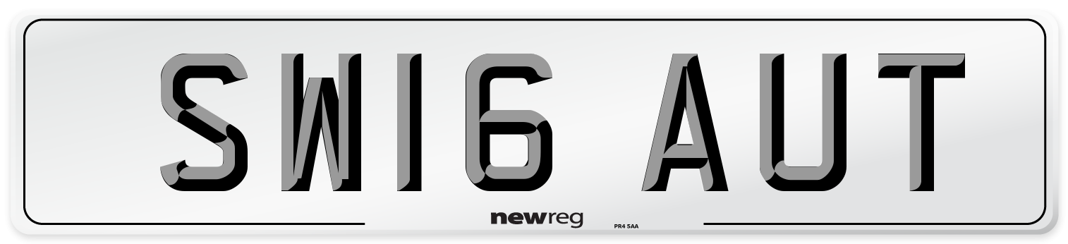 SW16 AUT Number Plate from New Reg